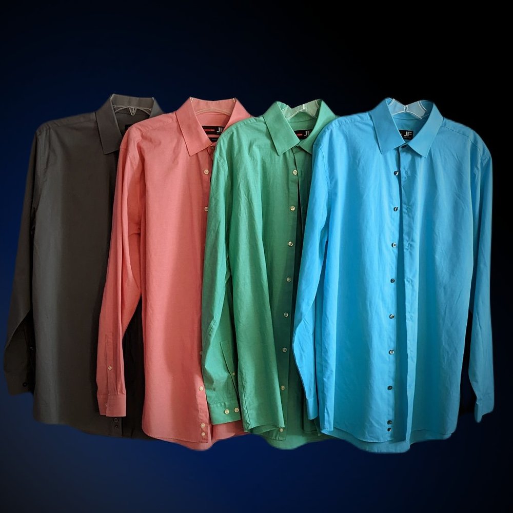J Ferrar -- 4 Slim-Fit Men's Dress Shirts -- Large (16-16.5/34-35)